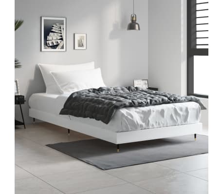 vidaXL Lovos rėmas, baltos spalvos, 100x200cm, apdirbta mediena