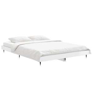 Rám postele bílý s vysokým leskem 140 x 190 cm kompozitní dřevo - obrázek 4
