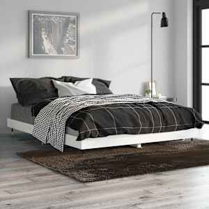 Rám postele bílý s vysokým leskem 140 x 190 cm kompozitní dřevo - obrázek 1