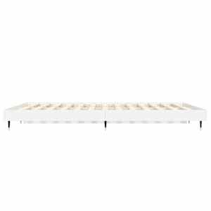 Rám postele bílý s vysokým leskem 135 x 190 cm kompozitní dřevo - obrázek 7