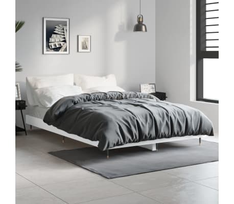 vidaXL Lovos rėmas, baltos spalvos, 120x190cm, apdirbta mediena