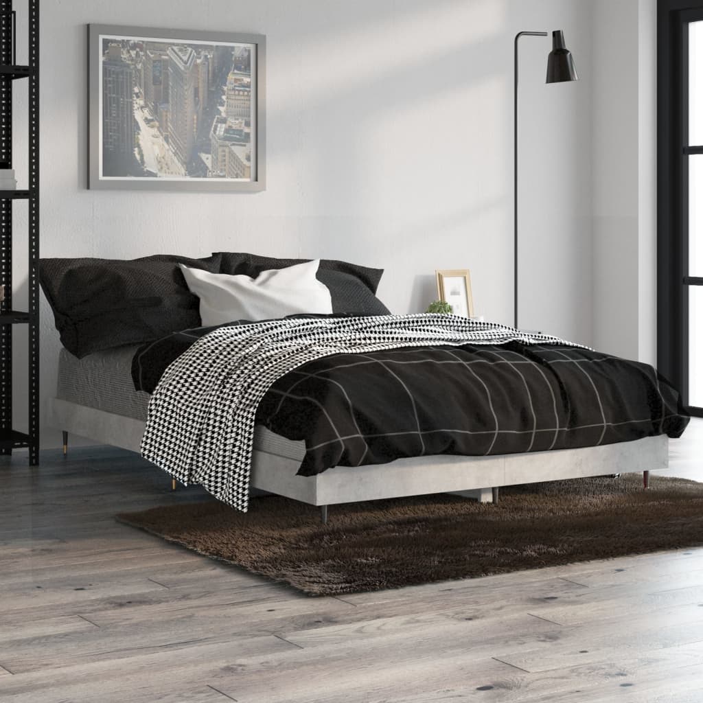 vidaXL sengestel 120x190 cm konstrueret træ betongrå