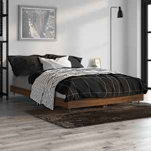 Posteljni okvir brez vzmetnice hrast 120x190 cm inženirski les