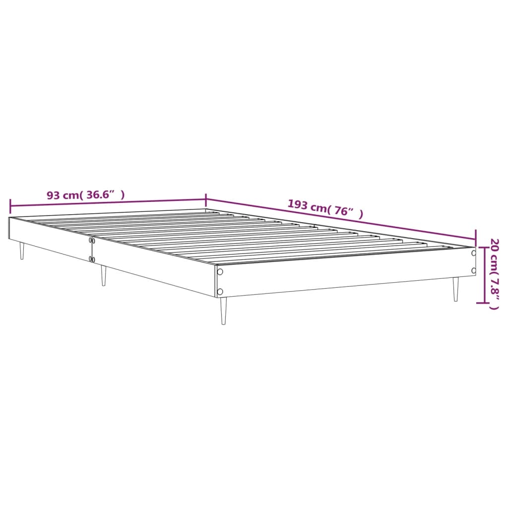 Okvir za krevet bijeli 90x190 cm konstruirano drvo