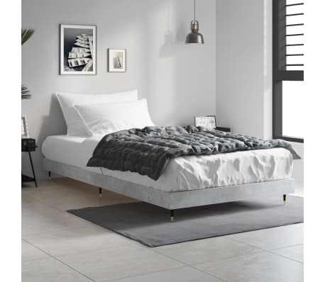 vidaXL Bed Frame without Mattress Concrete Grey 90x190 cm
