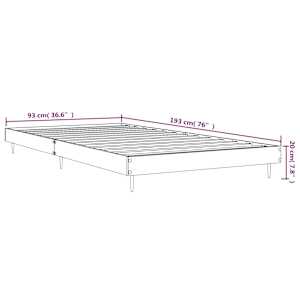 Rám postele bez matrace hnědý dub 90 x 190 cm kompozitní dřevo - obrázek 9