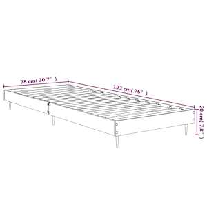 Rám postele betonově šedý 75 x 190 cm kompozitní dřevo - obrázek 9