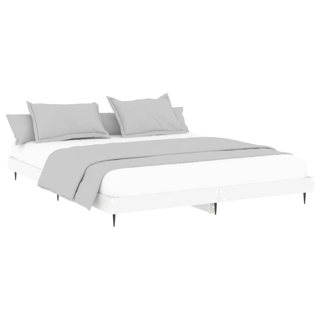 vidaXL Bedframe massief hout wit 200x200 cm afbeelding