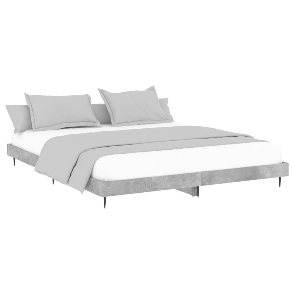 vidaXL Bedframe bewerkt hout betongrijs 200x200 cm afbeelding