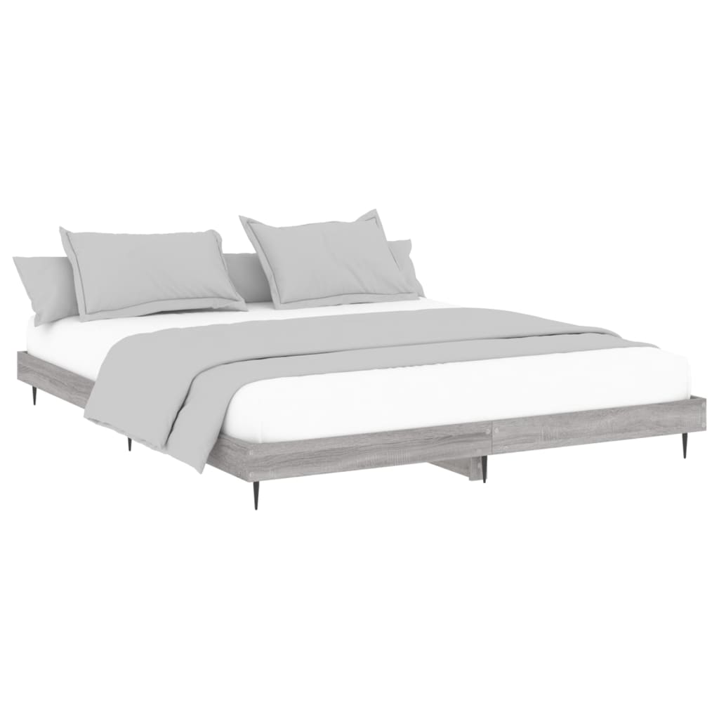 vidaXL Posteľný rám sivý dub sonoma 200x200 cm kompozitné drevo