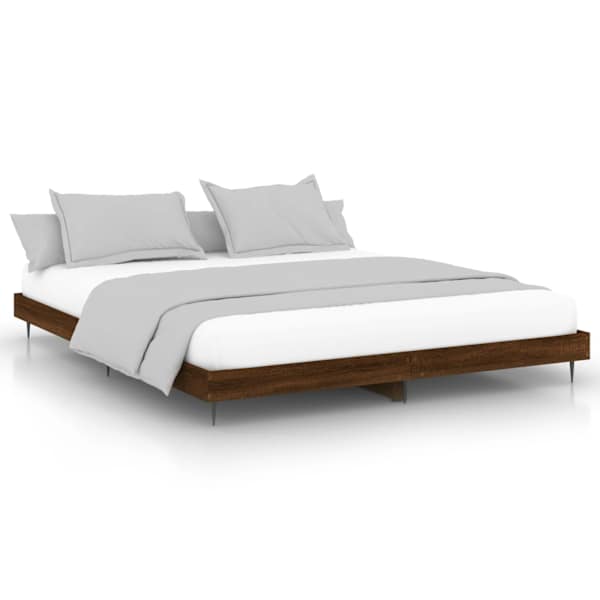 vidaXL voodiraam ilma madratsita, pruun tamm, 200x200 cm, tehispuit