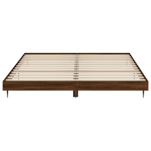 Rám postele bez matrace Hnědý dub 200x200 cm Dřevěné konstrukce - obrázek 6