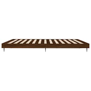 Rám postele bez matrace Hnědý dub 200x200 cm Dřevěné konstrukce - obrázek 7