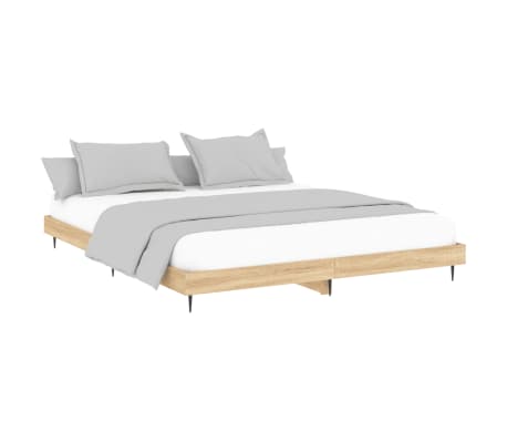 vidaXL Bedframe zonder matras hout sonoma eikenkleurig 180x200 cm