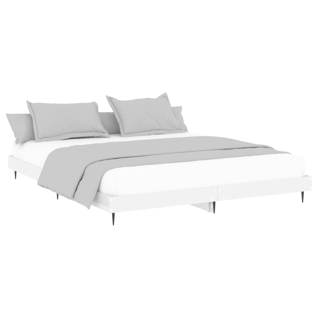 vidaXL Bedframe bewerkt hout hoogglans wit 160x200 cm afbeelding