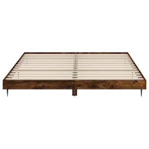 Rám postele bez matrace kouřový dub 150x200 cm kompozitní dřevo - obrázek 6