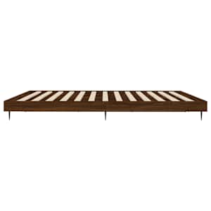 Rám postele bez matrace hnědý dub 150 x 200 cm kompozitní dřevo - obrázek 7