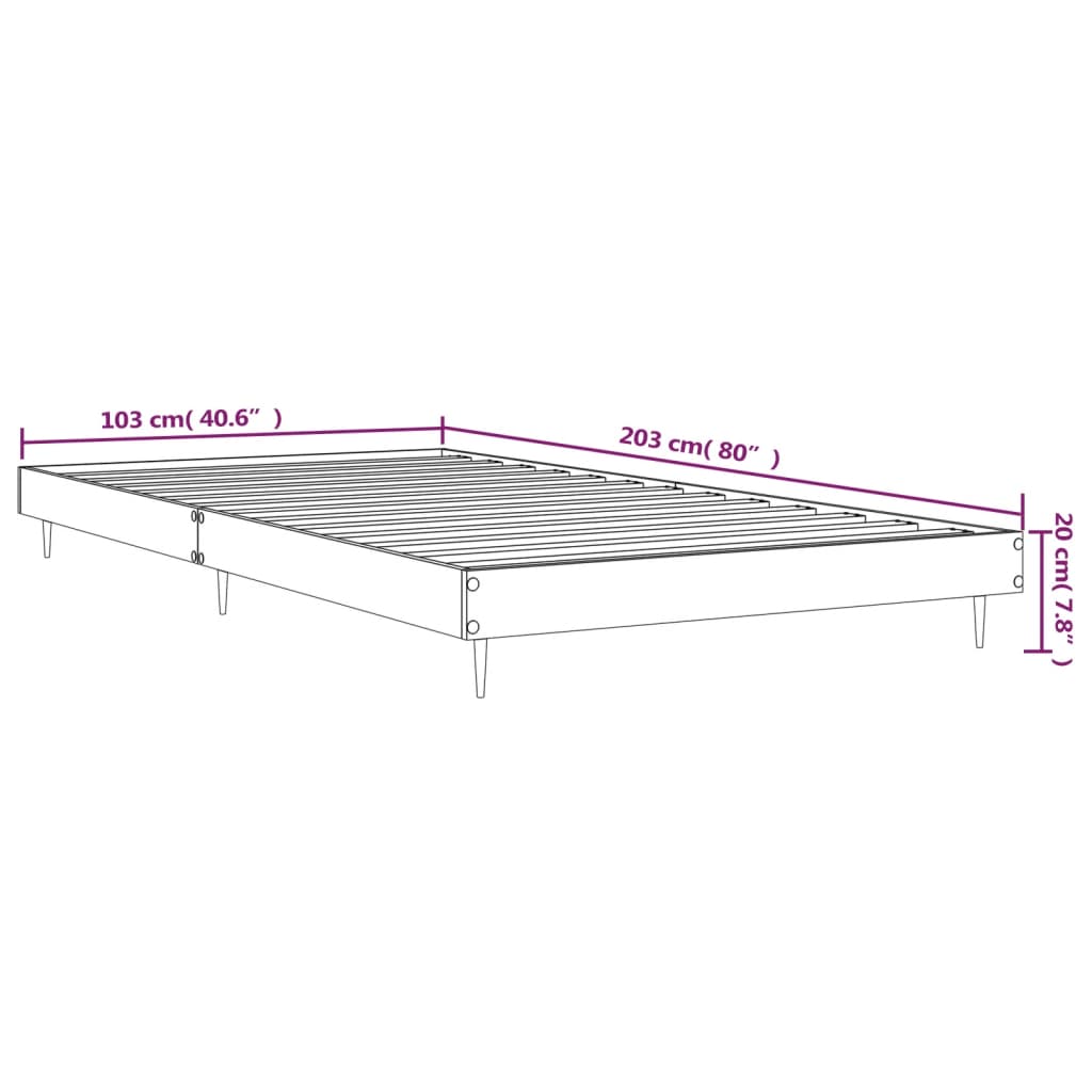 Rám postele bílý 100 x 200 cm kompozitní dřevo