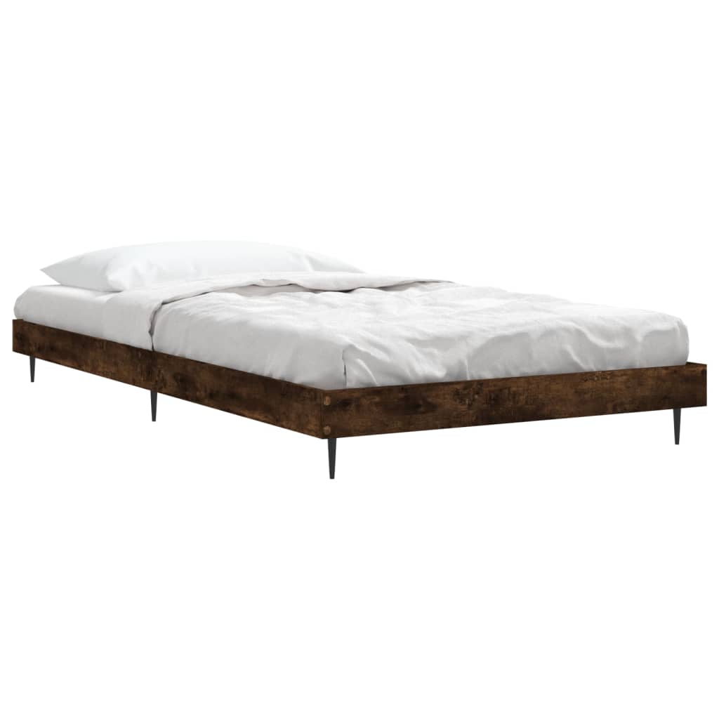 vidaXL Bedframe zonder matras hout gerookt eikenkleurig 100x200 cm afbeelding