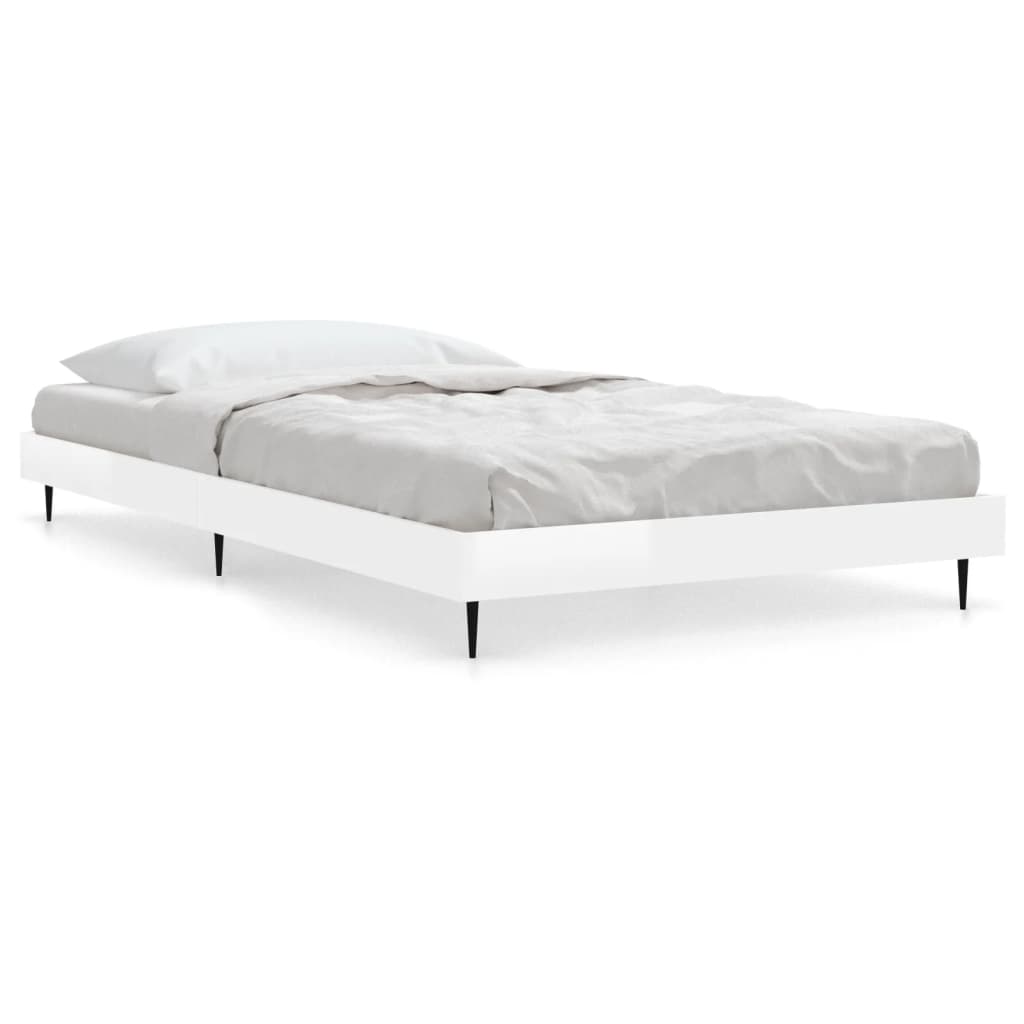 E-shop vidaXL Posteľný rám lesklý biely 90x200 cm kompozitné masív