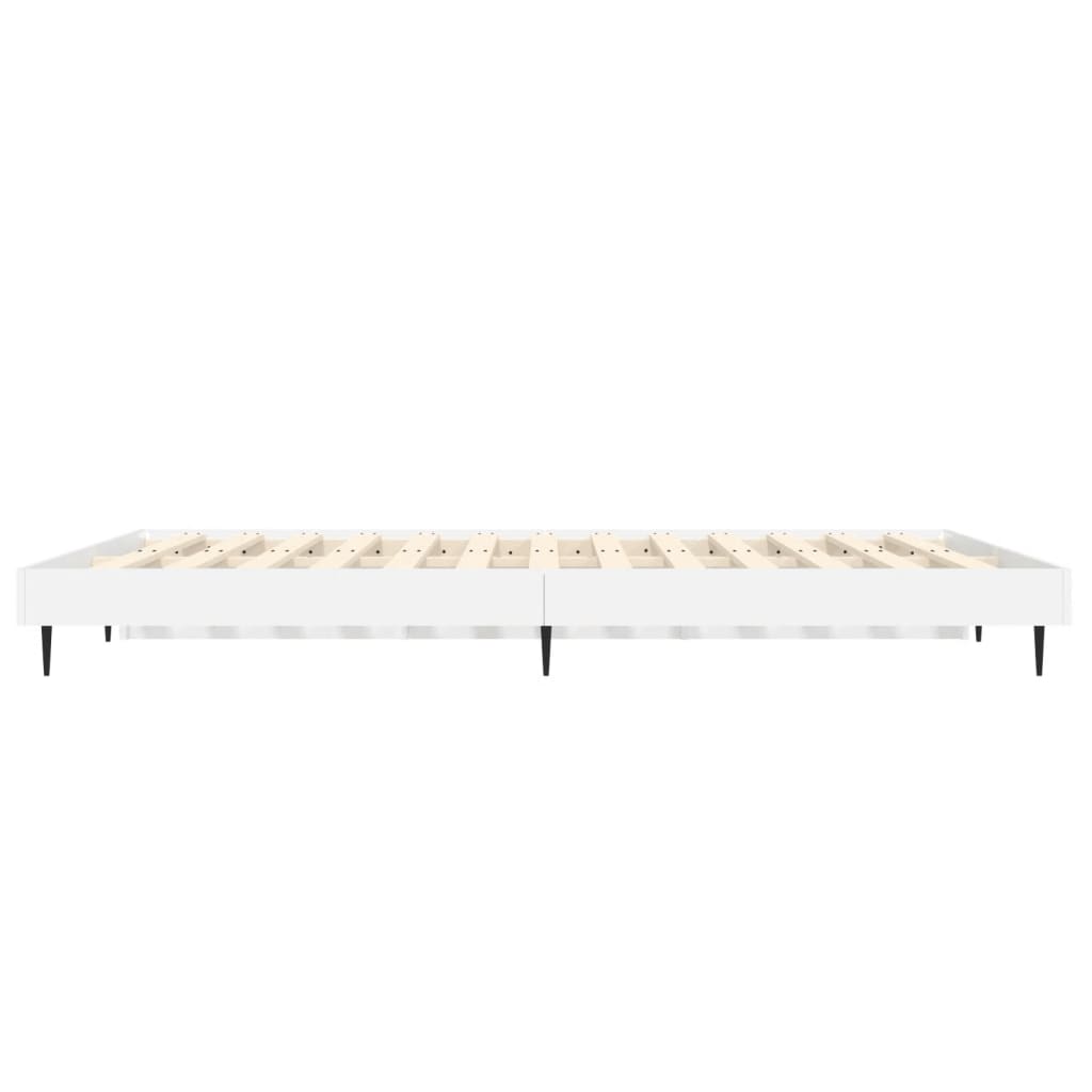 Rám postele bílý s vysokým leskem 140 x 190 cm kompozitní dřevo