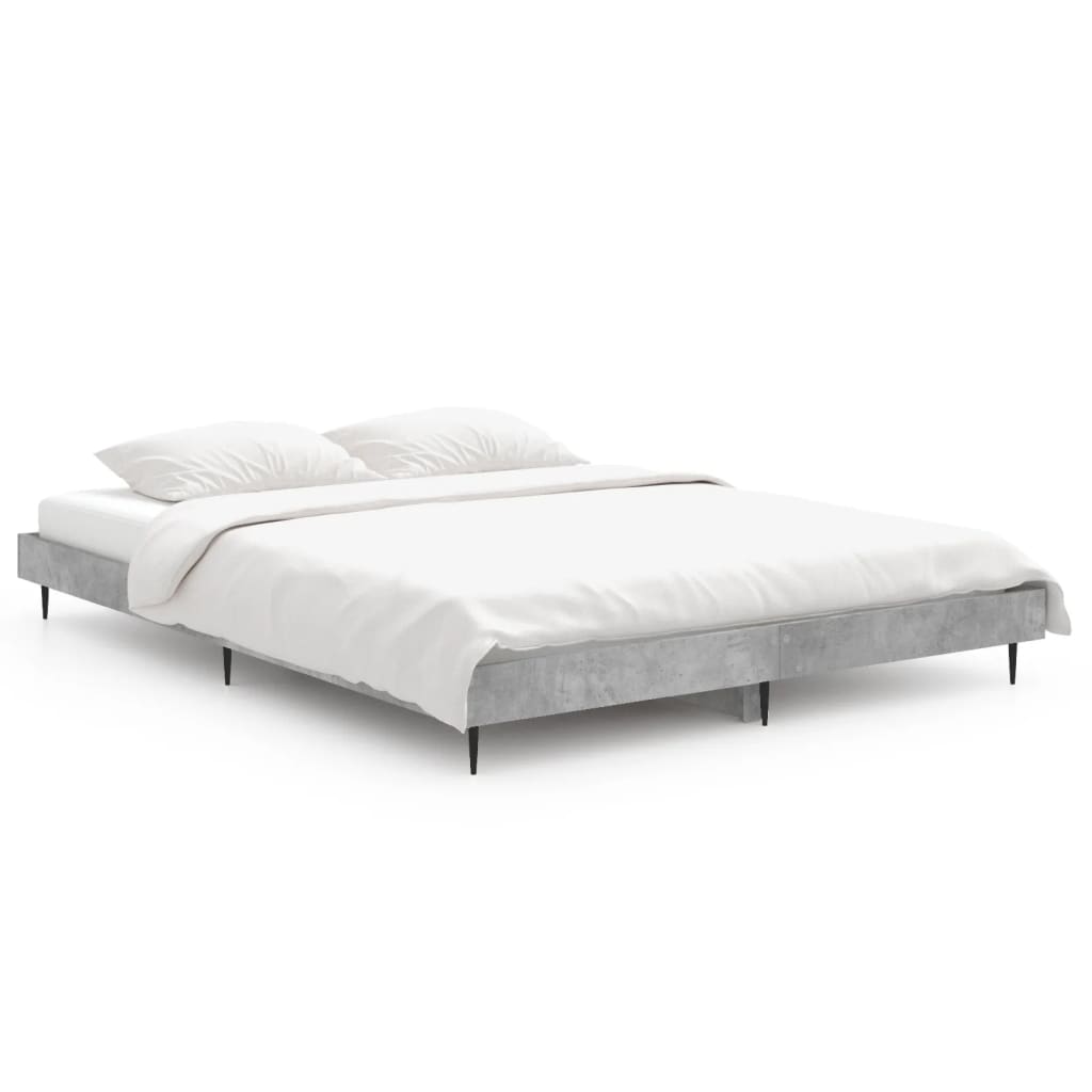 E-shop vidaXL Posteľný rám betónový sivý 140x190 cm borovicový masív