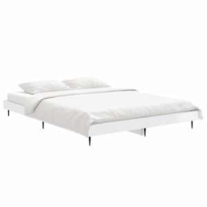 Rám postele bílý s vysokým leskem 135 x 190 cm kompozitní dřevo - obrázek 3