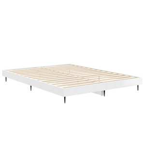 Rám postele bílý s vysokým leskem 135 x 190 cm kompozitní dřevo - obrázek 5