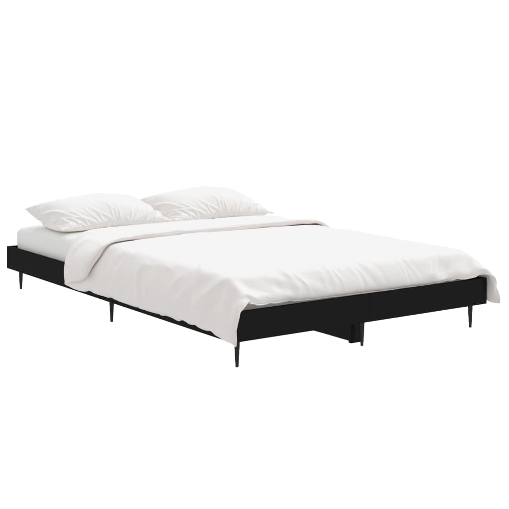 vidaXL Bedframe bewerkt hout zwart 120x190 cm afbeelding