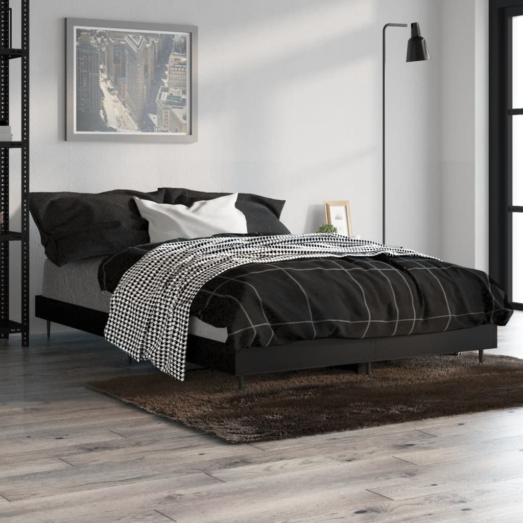 Rám postele černý 120 x 190 cm kompozitní dřevo