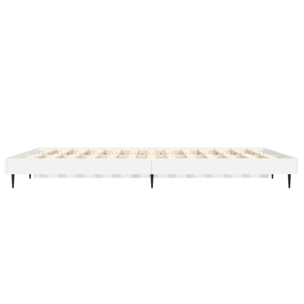 Rám postele bílý s vysokým leskem 120 x 190 cm kompozitní dřevo