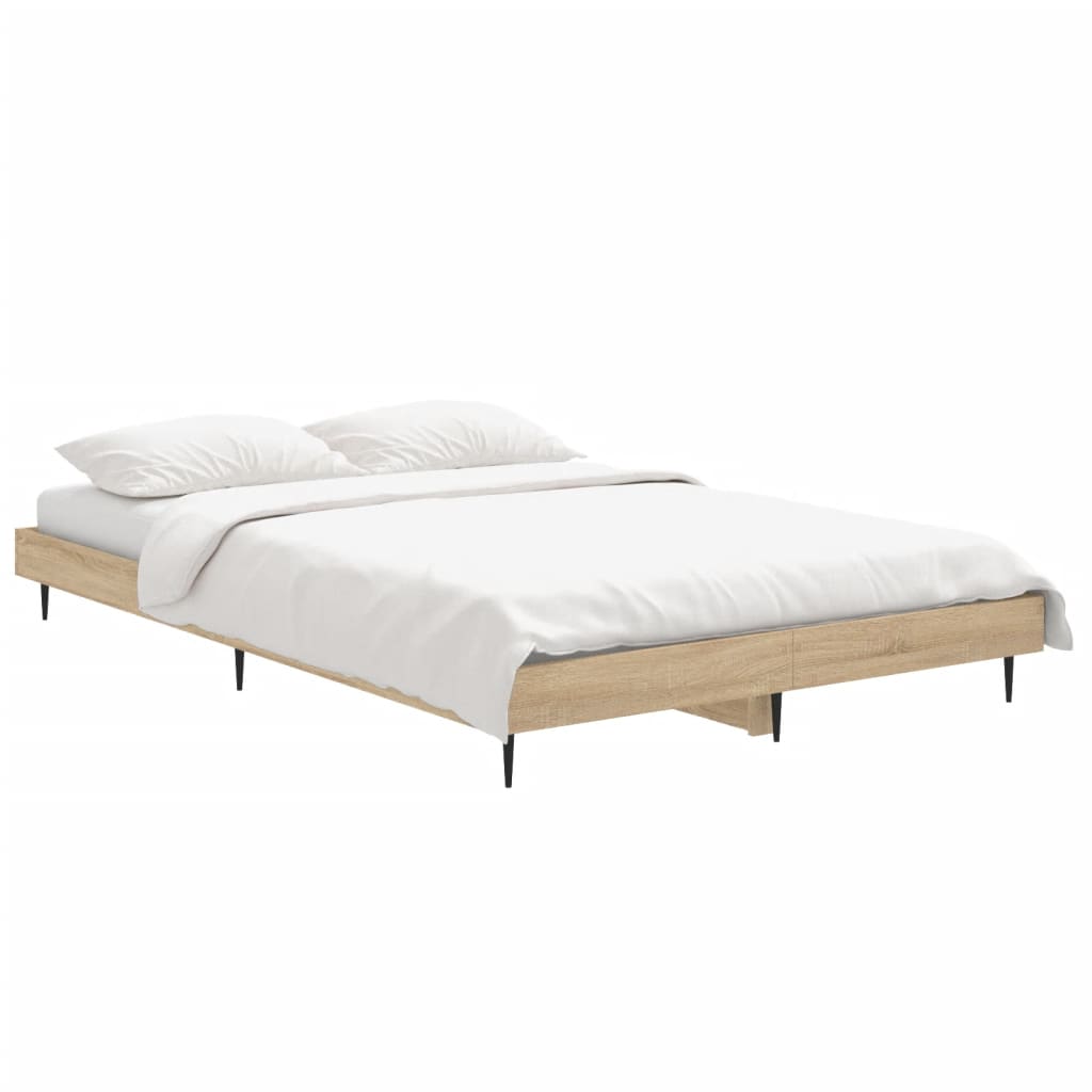vidaXL Bedframe zonder matras hout sonoma eikenkleurig 120x190 cm, foto 4