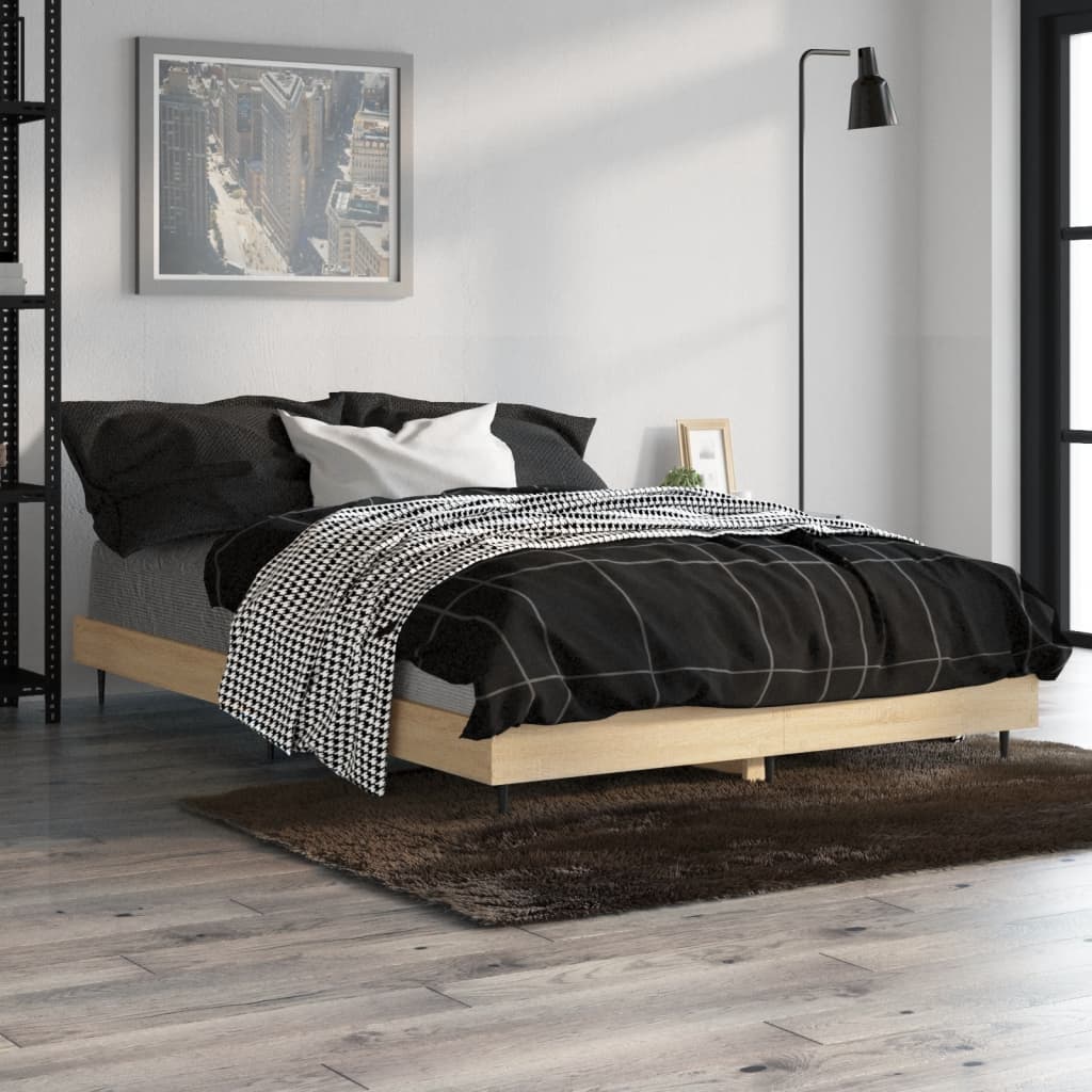 vidaXL Bedframe zonder matras hout sonoma eikenkleurig 120x190 cm, foto 2