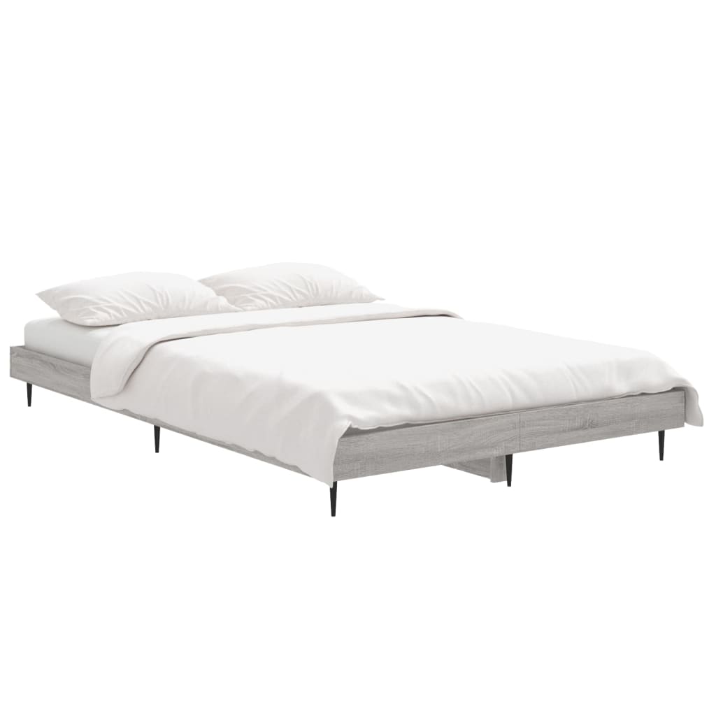 vidaXL Bedframe bewerkt hout grijs sonoma eikenkleurig 120x190 cm afbeelding