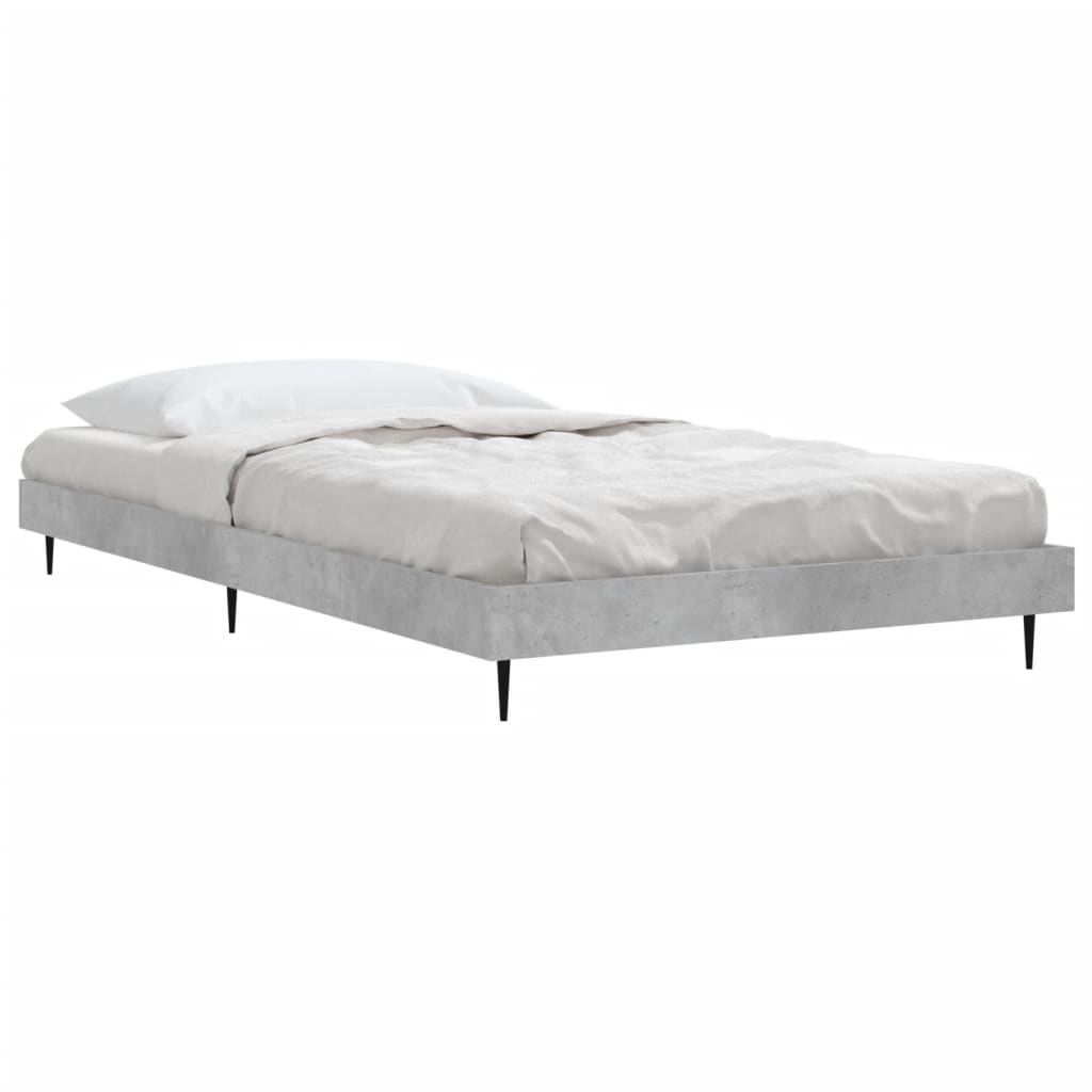 vidaXL Bedframe bewerkt hout betongrijs 90x190 cm afbeelding