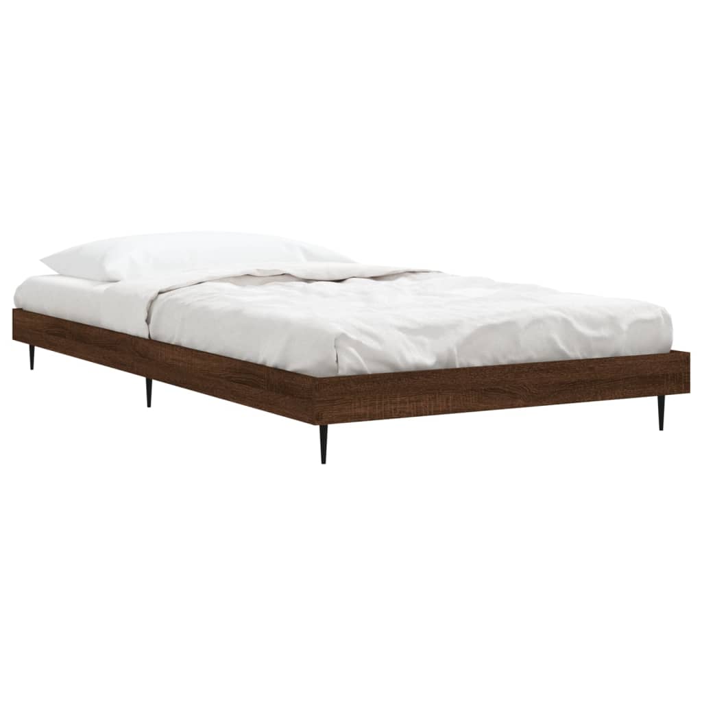 vidaXL Bedframe zonder matras bewerkt hout bruin eikenkleur 90x190 cm, foto 4