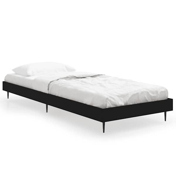 vidaXL voodiraam, must, 90x190 cm, tehispuit