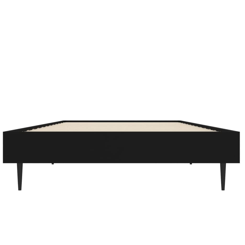 fekete szerelt fa ágykeret 75 x 190 cm