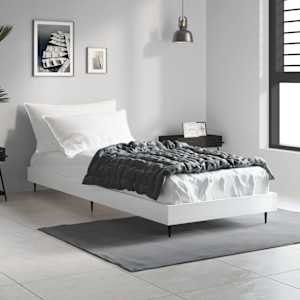 Rám postele bílý s vysokým leskem 75 x 190 cm kompozitní dřevo - obrázek 1