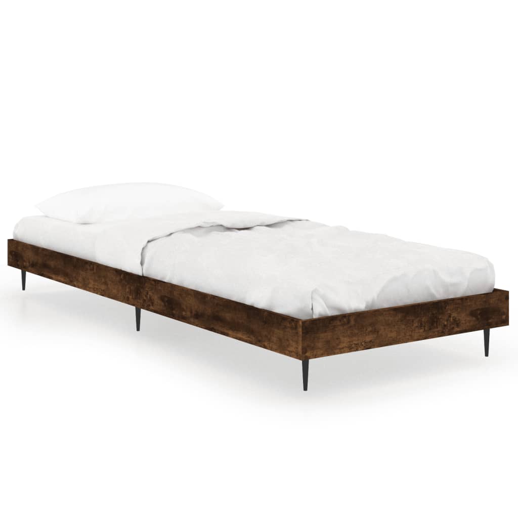 vidaXL Rám postele bez matrace kouřový dub 75x190 cm kompozitní dřevo