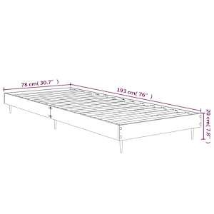 Rám postele bez matrace kouřový dub 75x190 cm kompozitní dřevo - obrázek 10