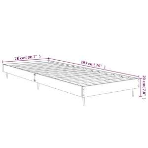 Rám postele bez matrace hnědý dub 75 x 190 cm kompozitní dřevo - obrázek 10