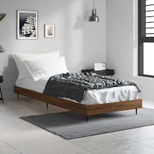 Rám postele bez matrace hnědý dub 75 x 190 cm kompozitní dřevo - obrázek 1