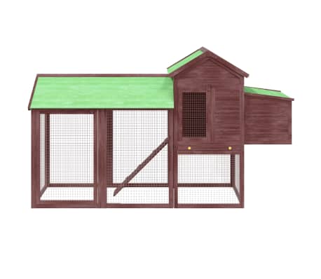 vidaXL Chicken Coop Mocha 193x65x117 cm Solid Wood Pine