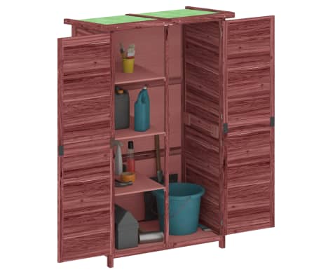 vidaXL Abri à outils de jardin moka 83x57x140 cm bois massif pin