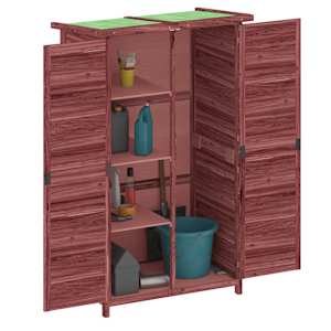 vidaXL Abri à outils de jardin moka 83x57x140 cm bois massif pin