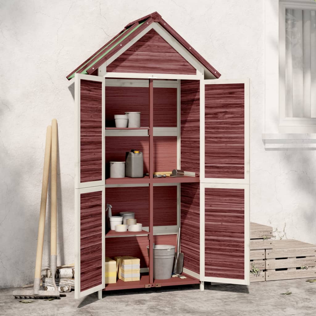 vida XL Geräteschuppen Mokka 89x 52,5x 175 cm Massivholz Kiefer