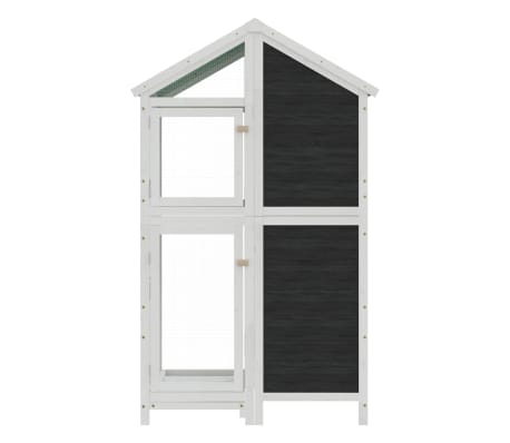 vidaXL Voliere Grau 97x81x152 cm Massivholz Kiefer