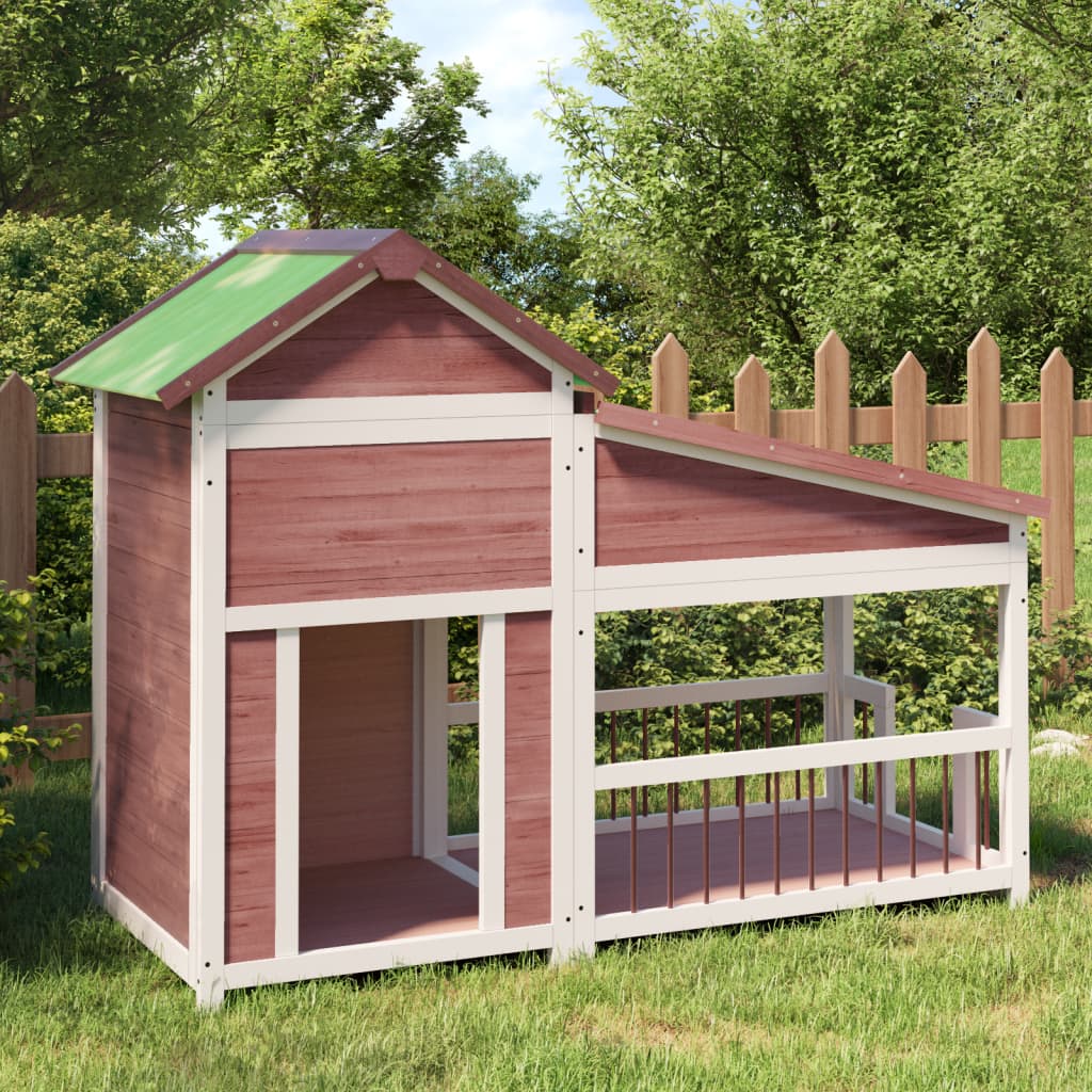 vida XL Hundehütte Mokka 143x 60,5x 109 cm Massivholz Kiefer
