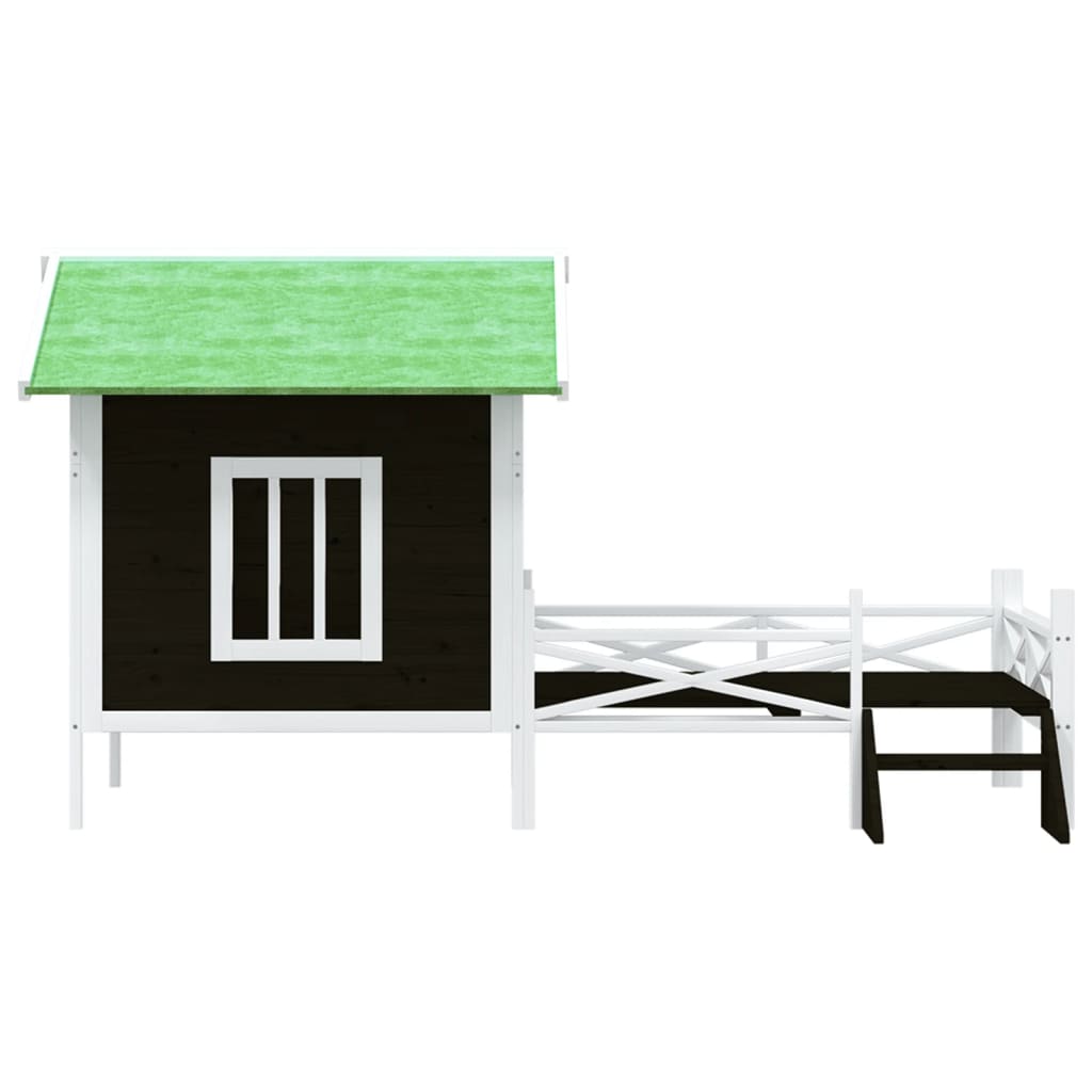 vidaXL Hondenhok 159x120x88,5 cm massief grenenhout grijs afbeelding